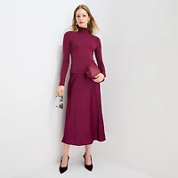 Worthington Womens Mock Neck Long Sleeve Blouse