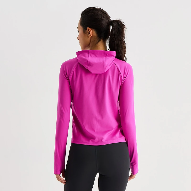 Xersion EverUltra Womens Hooded Long Sleeve Active T-Shirt