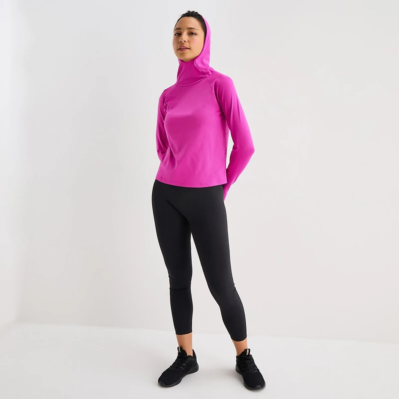 Xersion EverUltra Womens Hooded Long Sleeve Active T-Shirt
