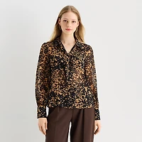 Worthington Womens Long Sleeve Blouse
