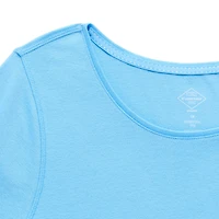 St. John's Bay Womens Plus Easy-on + Easy-off Crew Neck Short Sleeve Adaptive T-Shirt