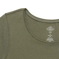 St. John's Bay Womens Plus Easy-on + Easy-off Crew Neck Short Sleeve Adaptive T-Shirt