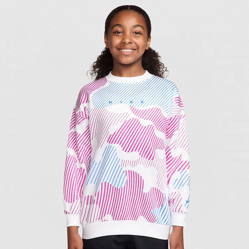 Nike Club Big Kid Girls Crew Neck Long Sleeve Sweatshirt