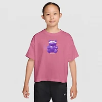Nike Club Big Kid Girls Crew Neck Short Sleeve Oversized Graphic T-Shirt