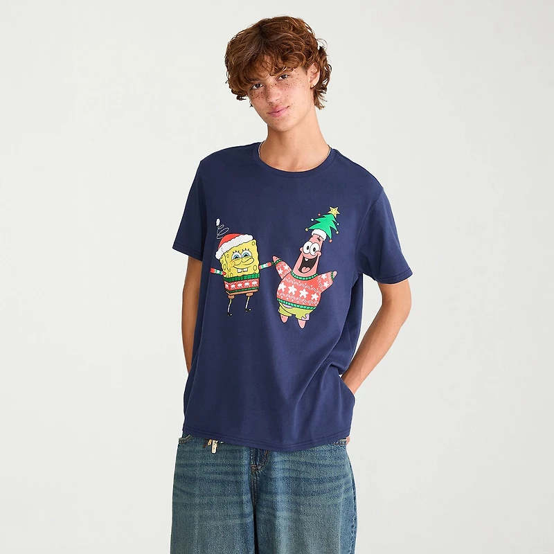 AEROPOSTALE Mens Crew Neck Short Sleeve Regular Fit Spongebob Graphic T-Shirt