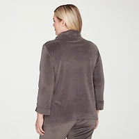 Alfred Dunner Calm Luxe Womens Cowl Neck 3/4 Sleeve T-Shirt