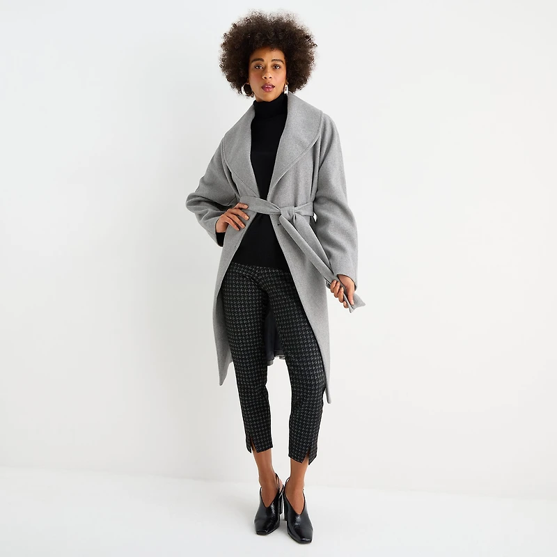 Worthington Womens Plus Belted Heavyweight Coat