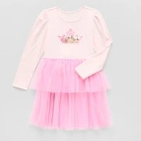 Disney Collection Little & Big Kid Girls Long Sleeve Ariel Princess Moana Tutu Dress
