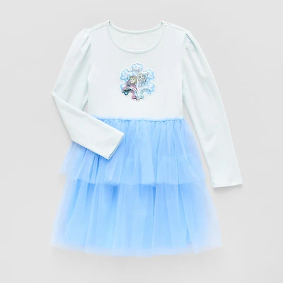 Disney Collection Little & Big Kid Girls Long Sleeve Anna Princess Elsa Tutu Dress