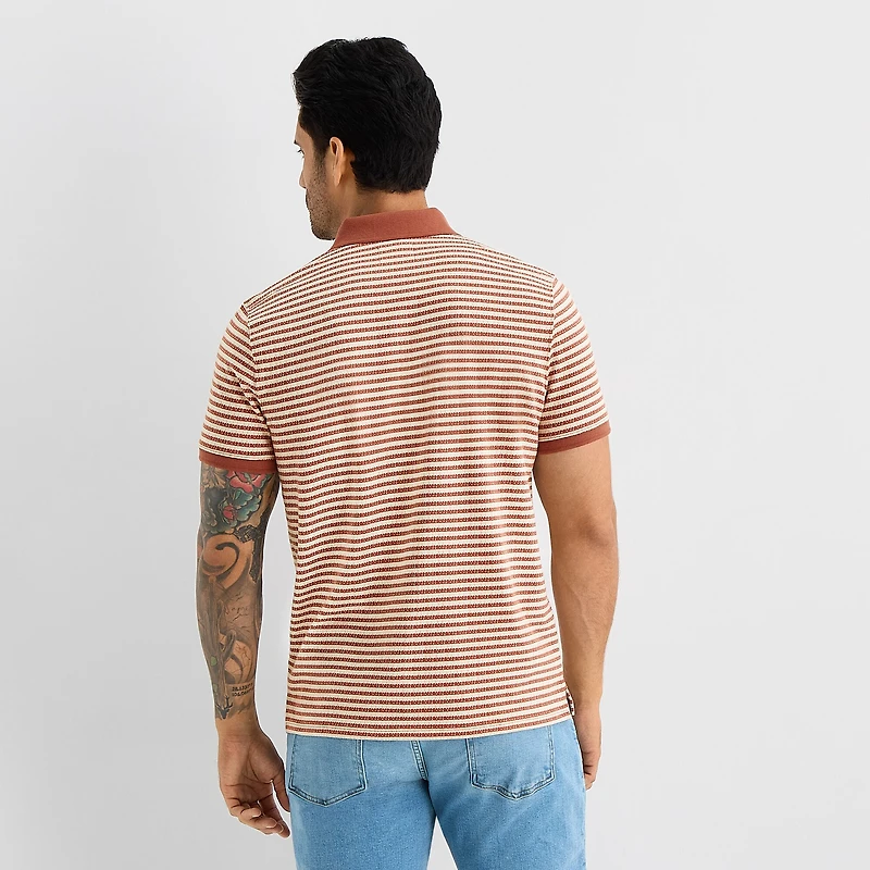 mutual weave Mens Regular Fit Short Sleeve Polo Shirt