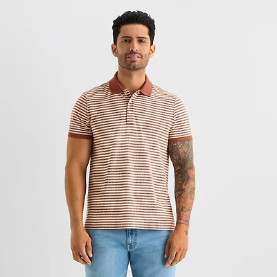mutual weave Mens Regular Fit Short Sleeve Polo Shirt