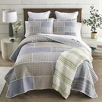 Donna Sharp Slate Cobblestone Pieced Cotton Quilt Set