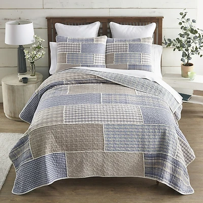 Donna Sharp Slate Cobblestone Pieced Cotton Quilt Set