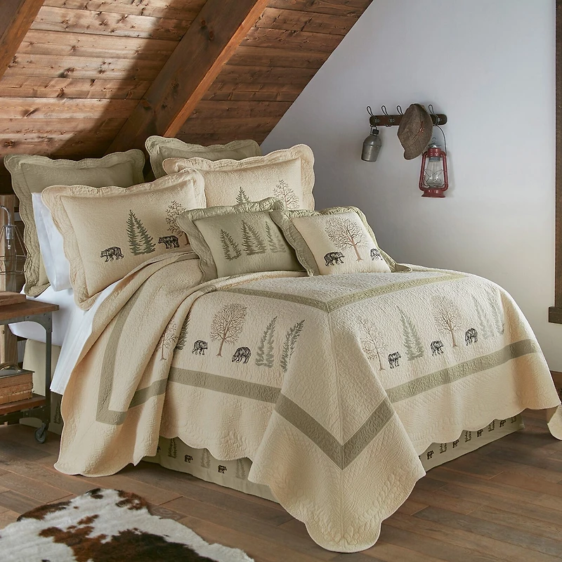 Donna Sharp Bear Creek Tailored Queen Cotton 18" Bed Skirt