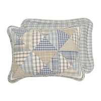 Donna Sharp Coastal Star Twin Embroidered Pieced Cotton Quilt Set
