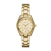 Relic By Fossil Womens Gold Tone Bracelet Watch Zr34418