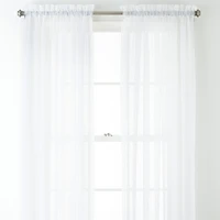 Home Expressions Rod Pocket Sheer Single Curtain Panel