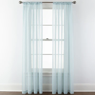 Home Expressions Crushed Voile Rod Pocket Sheer Single Curtain Panel