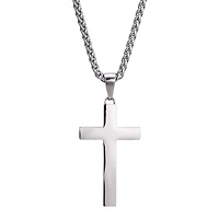 J.P. Army Men's Jewelry Stainless Steel 24 Inch Link Cross Pendant Necklace
