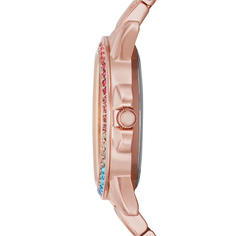 Geneva Ladies Womens Crystal Accent Rose Goldtone Bracelet Watch Fmdjm240