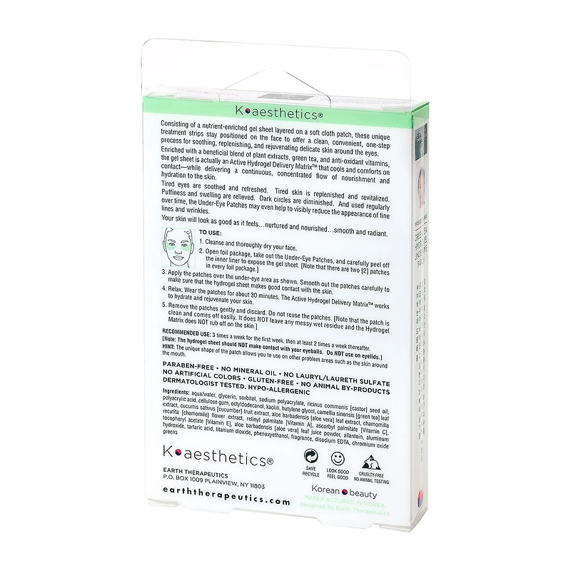 Earth Therapeutics Green Tea Undereye Hydrogel Patch