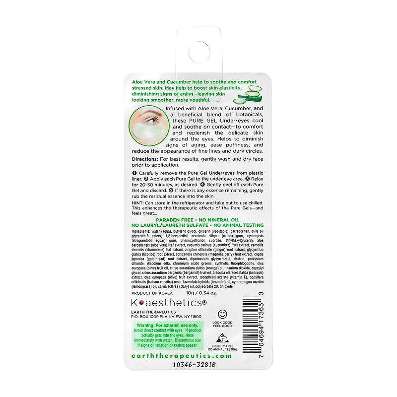 Earth Therapeutics Pure Gel Eye Gels Aloe Vera