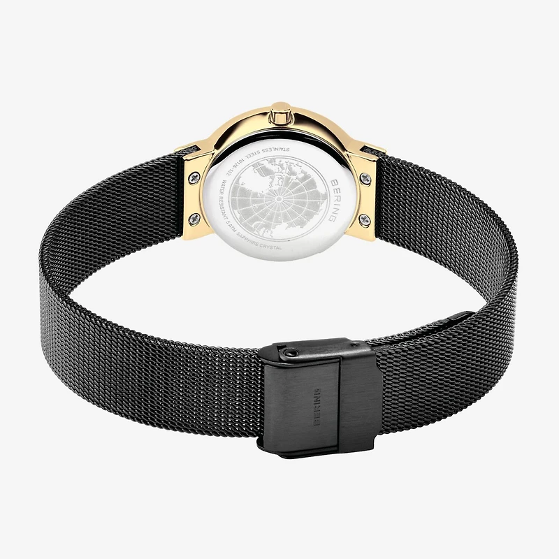 Bering Womens Black Stainless Steel Bracelet Watch 10126-132