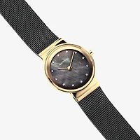 Bering Womens Black Stainless Steel Bracelet Watch 10126-132