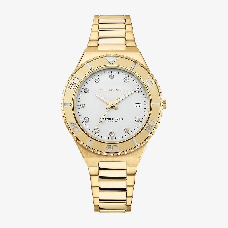 Bering Womens Gold Tone Stainless Steel Bracelet Watch 18936-734