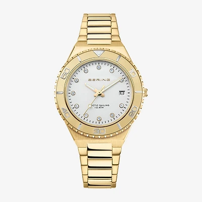 Bering Womens Gold Tone Stainless Steel Bracelet Watch 18936-734