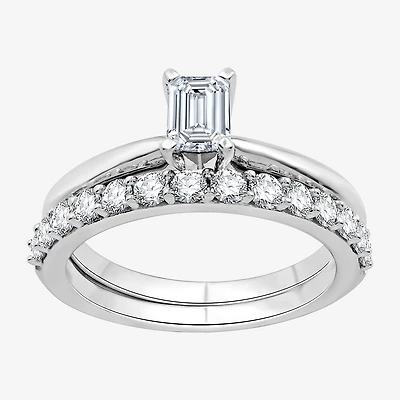 I Said Yes (H-I / I1) Womens 1 CT. T.W. Lab Grown White Diamond Sterling Silver Solitaire Bridal Set