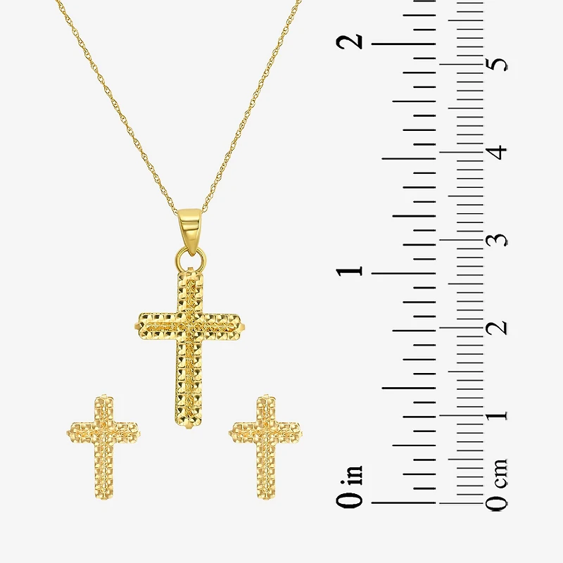 Womens 14K Gold Cross 2-pc. Jewelry Set