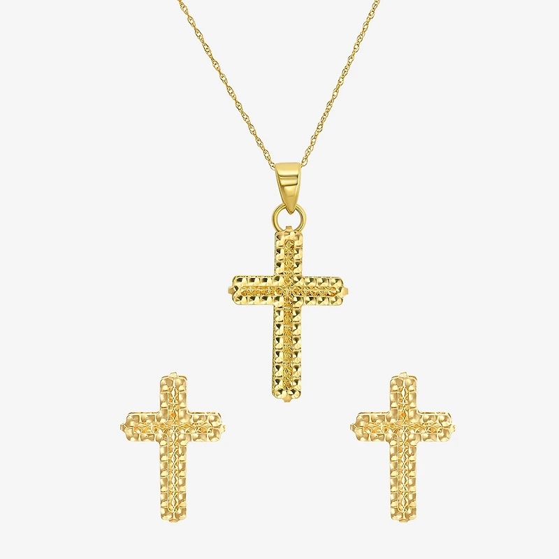 Womens 14K Gold Cross 2-pc. Jewelry Set