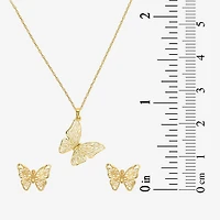 Made in Italy Womens 14K Gold Butterfly 2-pc. Jewelry Set
