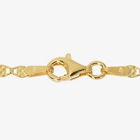 Made in Italy Womens 24K Gold Over Silver Semisolid Round 7.5 Inch Link Bracelet