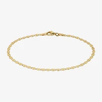 Made in Italy Womens 24K Gold Over Silver Semisolid Round 7.5 Inch Link Bracelet