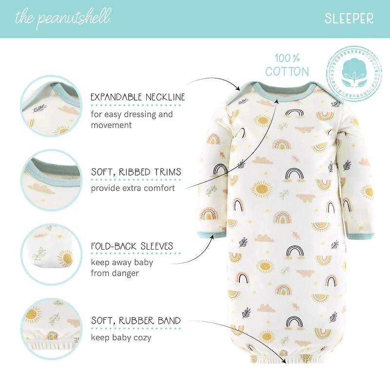 The Peanutshell 0-3m Sunny Side Up Baby Unisex 16-pc. Baby Clothing Set