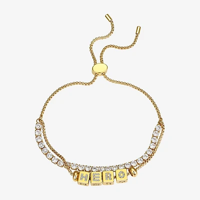 Footnotes Hero Womens Cubic Zirconia 14K Gold Over Brass Bolo Bracelet