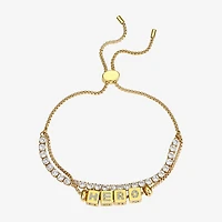 Footnotes Hero Womens Cubic Zirconia 14K Gold Over Brass Bolo Bracelet