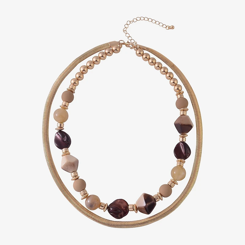 Mixit Gold Tone Womens 17 Inch Strand Necklace