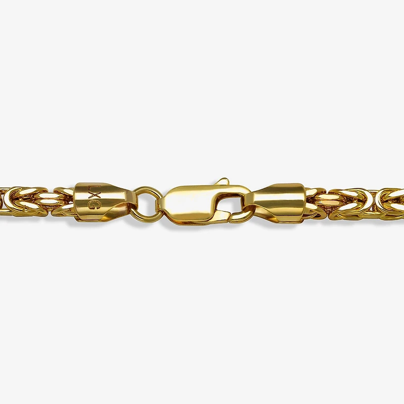 Unisex Adult 14K Gold 22 Inch Byzantine Chain Necklace