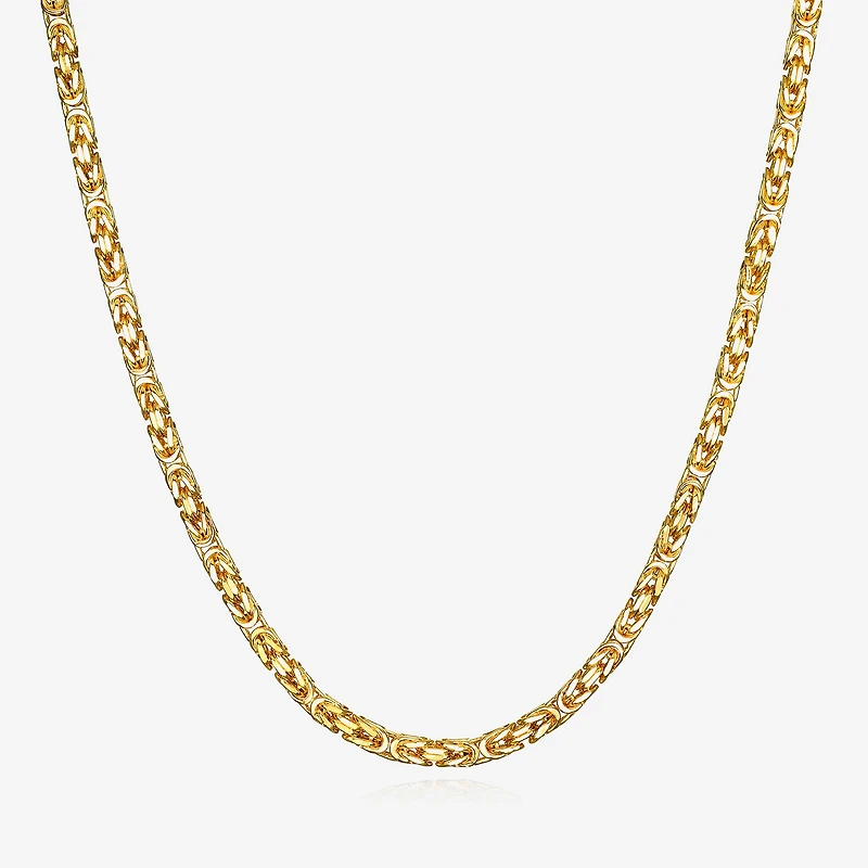 Unisex Adult 14K Gold 22 Inch Byzantine Chain Necklace