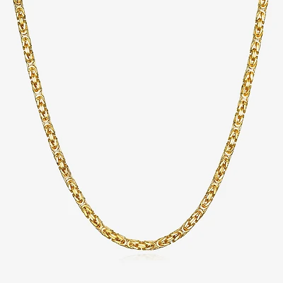 Unisex Adult 14K Gold 22 Inch Byzantine Chain Necklace