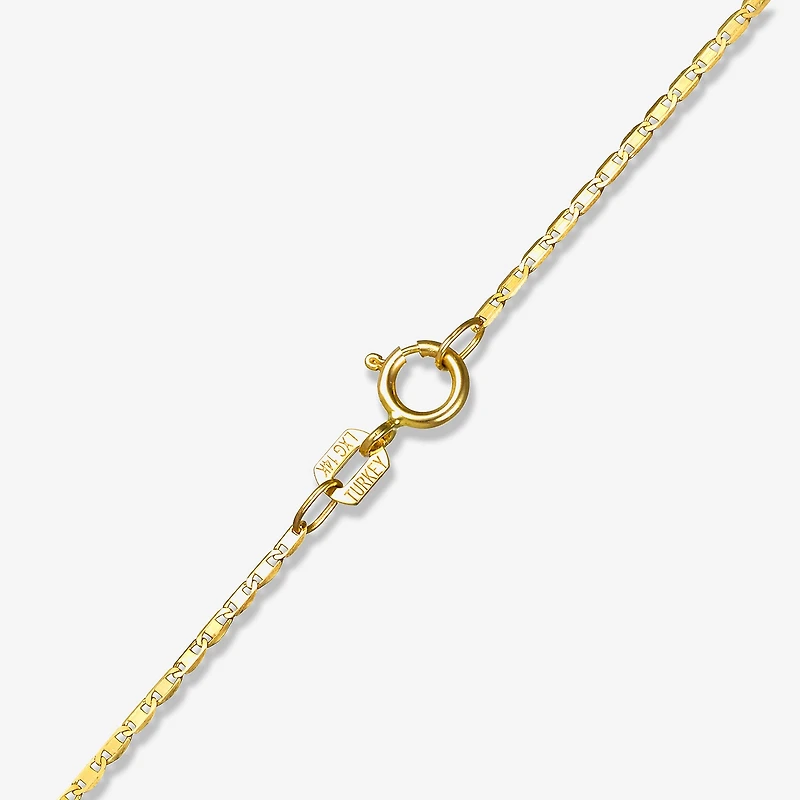 Unisex Adult 14K Gold 18 Inch Valentino Chain Necklace