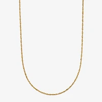 14K Gold 16 - 18 Inch Solid Singapore Chain Necklace