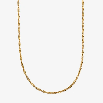 14K Gold 16 - 22 Inch Solid Singapore Chain Necklace