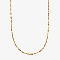 14K Gold 16 - 22 Inch Solid Singapore Chain Necklace