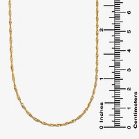 14K Gold 16 - 22 Inch Solid Singapore Chain Necklace