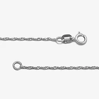 Womens 14K White Gold 16 Inch Singapore Chain Necklace