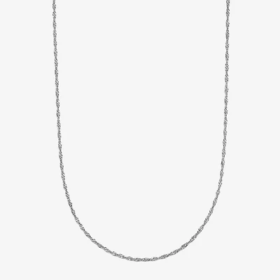 Womens 14K White Gold 16 Inch Singapore Chain Necklace